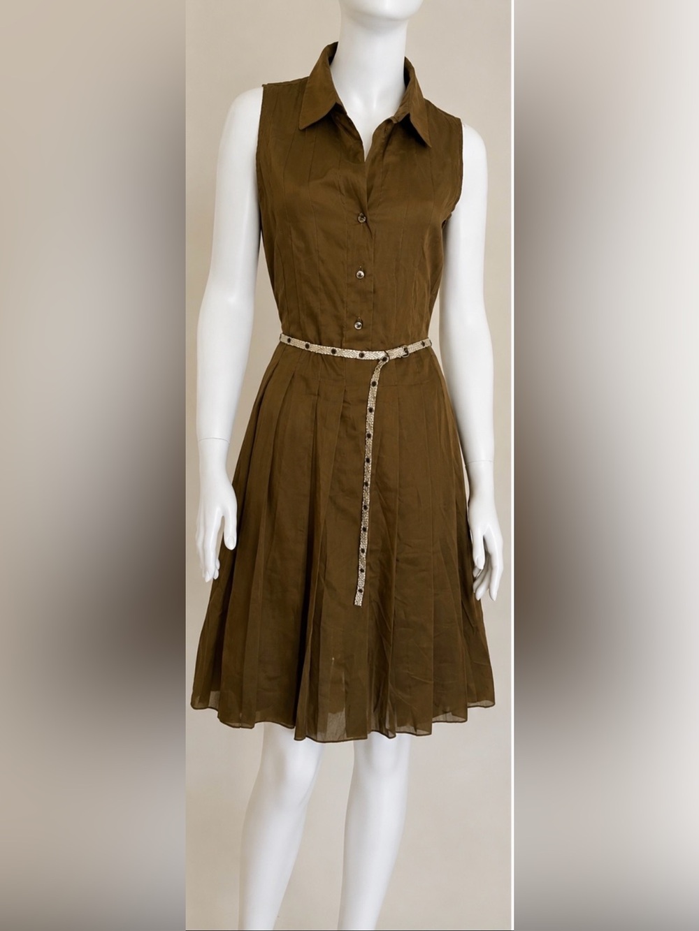 NWT STRENESSE GABRIELE STREHLE COLLECTION PLEATED SAFARI SHIRT BELTED DRESS 6